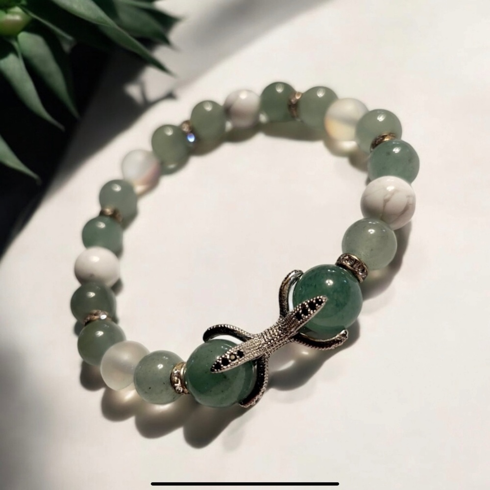 Howlite & Aventurine Handcrafted Gemstone Bracelet